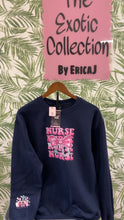 Load image into Gallery viewer, Medium Nurse Life Pink Bow Crewneck Sweatshirt 🎀🩺