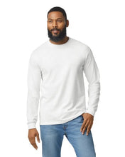 Load image into Gallery viewer, Gildan 5400 in White, blank garment shown; custom design added to order