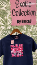 Load image into Gallery viewer, Small Nurse Life Pink Bow Tee 🎀🩺 – Navy
