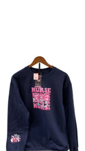 Load image into Gallery viewer, Medium Nurse Life Pink Bow Crewneck Sweatshirt 🎀🩺
