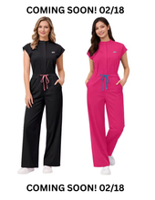 Load image into Gallery viewer, COMING SOON 02/18: CARGO WIDE LEG SCRUB JUMPSUIT

