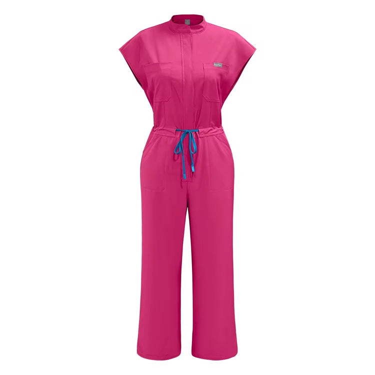 CARGO WIDE LEG SCRUB JUMPSUIT