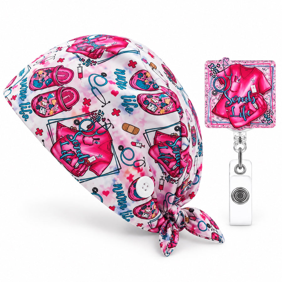 Nurse Life cap and badge reel