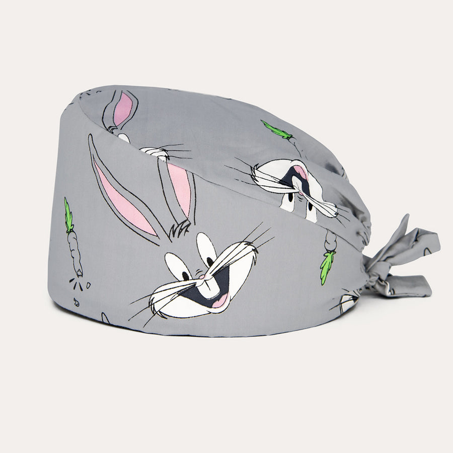 Bunny print scrub cap