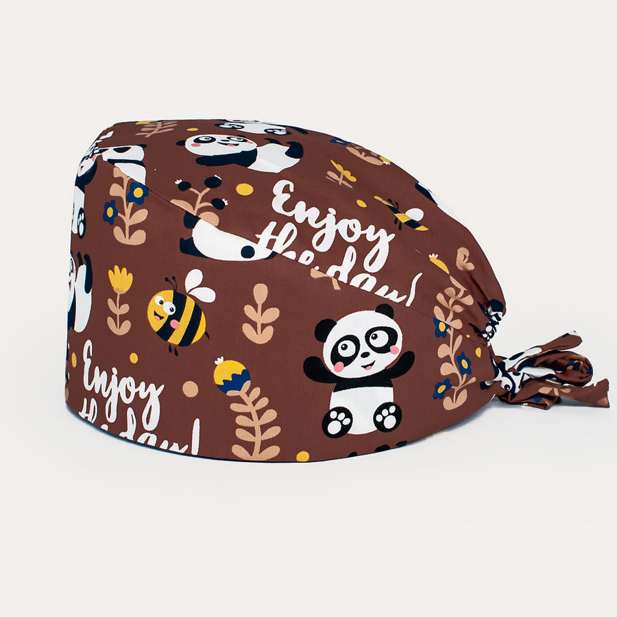 Panda print scrub cap