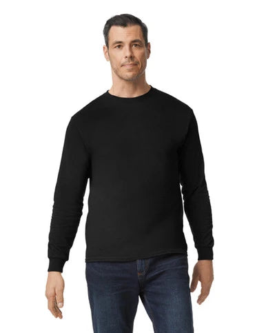 Gildan 5400 in Black, blank garment shown; custom design added to order